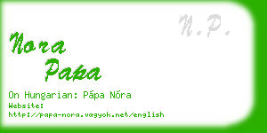 nora papa business card